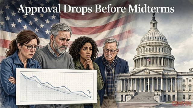 Tỷ Lệ Ủng Hộ Trump Giảm Xuống 33-34 Phần Trăm Trước Bầu Cử Giữa Kỳ, Lo Ngại Về Chiến Tranh Iran Và Kinh Tế