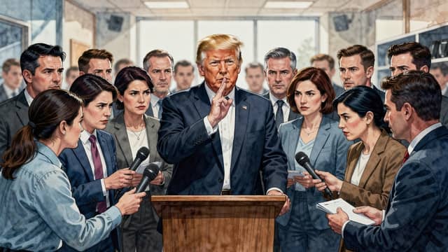 Điều gì khiến Trump im lặng khi bị phóng viên chất vấn tại Mỹ